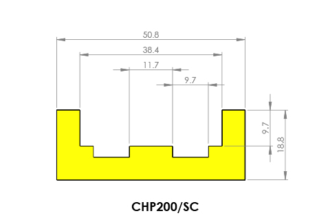 Diagram of ​​​​​Chanex Chain Guide Profile CHP200/SC