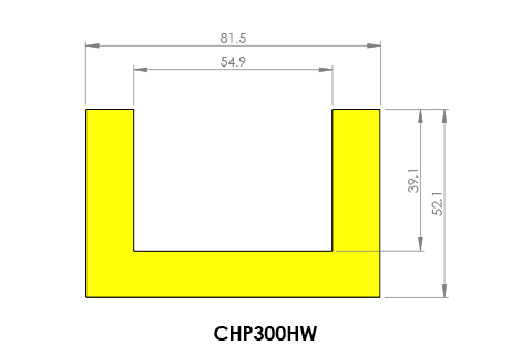 Diagram of ​​​​​Chanex Chain Guide Profile CHP300HW