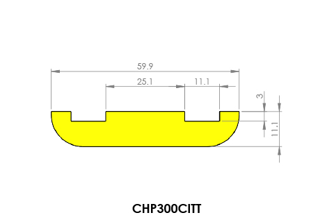 Diagram of ​​​​​Chanex Chain Guide Profile CHP300CITT