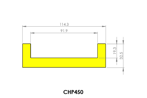 Diagram of ​​​​​Chanex Chain Guide Profile CHP450