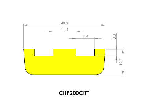 Diagram of ​​​​​Chanex Chain Guide Profile CHP200CITT