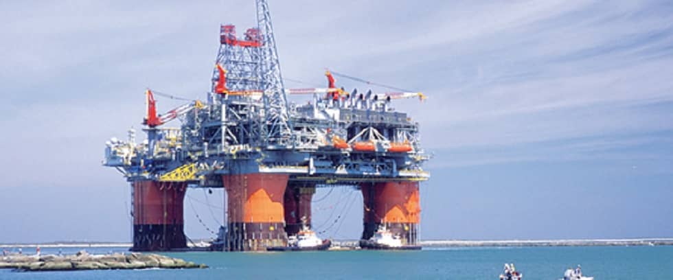 Offshore platforms and extraction wells.