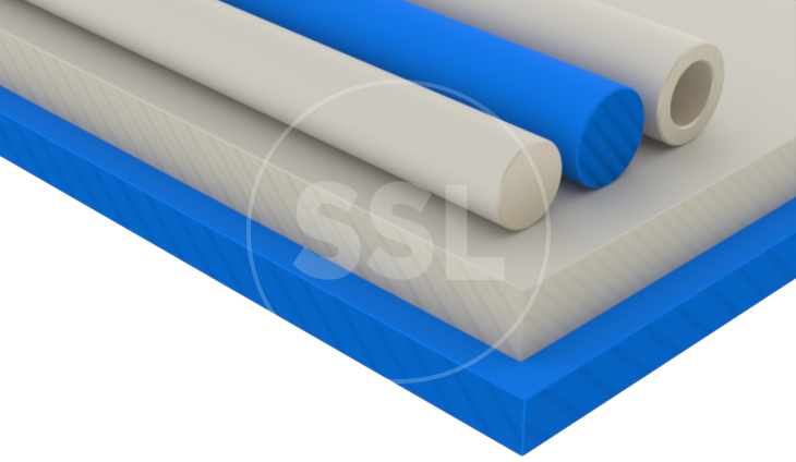 Stacked rods and sheets of Cast Nylon PA6C.