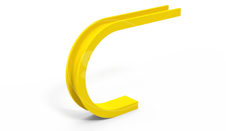 Yellow Chanex® Oregon Bends manufactured from UHMWPE.