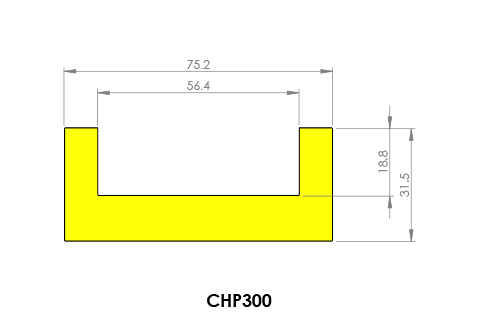 Diagram of ​​​​​Chanex Chain Guide Profile CHP200CITT