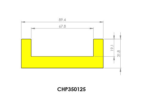 Diagram of a Chanex chain guide profile CHP350125